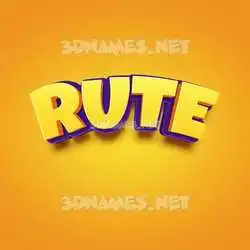 rute in Orange Toon style - 3D name wallpaper