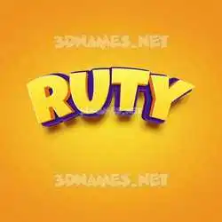 ruty in Orange Toon style - 3D name wallpaper