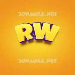 rw in Orange Toon style - 3D name wallpaper