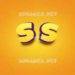 s s in Orange Toon style - 3D name wallpaper