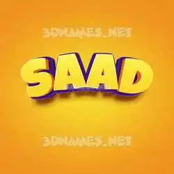 saad in Orange Toon style - 3D name wallpaper