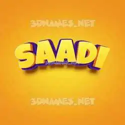 saadi in Orange Toon style - 3D name wallpaper