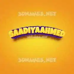 saadiyaahmed in Orange Toon style - 3D name wallpaper