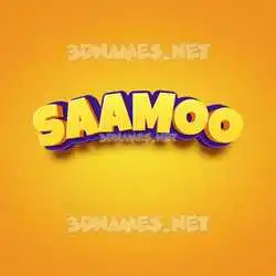 saamoo in Orange Toon style - 3D name wallpaper