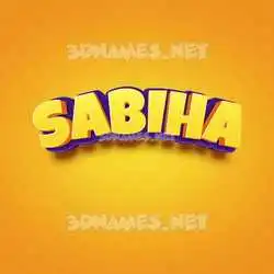 sabiha in Orange Toon style - 3D name wallpaper