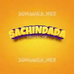 sachindada in Orange Toon style - 3D name wallpaper