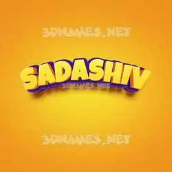 sadashiv in Orange Toon style - 3D name wallpaper
