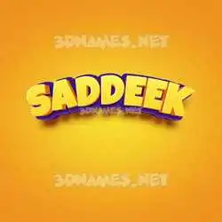 saddeek in Orange Toon style - 3D name wallpaper
