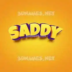 saddy in Orange Toon style - 3D name wallpaper