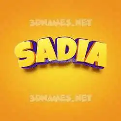 sadia in Orange Toon style - 3D name wallpaper