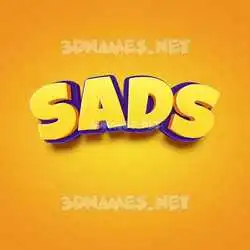 sads in Orange Toon style - 3D name wallpaper
