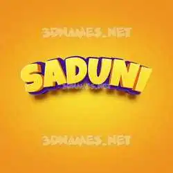 saduni in Orange Toon style - 3D name wallpaper