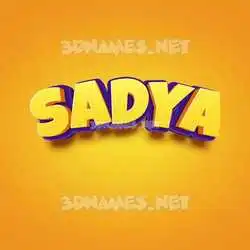 sadya in Orange Toon style - 3D name wallpaper