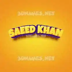 saeed khan in Orange Toon style - 3D name wallpaper