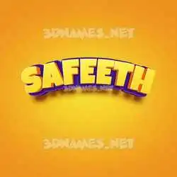 safeeth in Orange Toon style - 3D name wallpaper