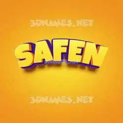 safen in Orange Toon style - 3D name wallpaper