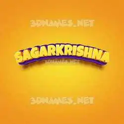sagarkrishna in Orange Toon style - 3D name wallpaper