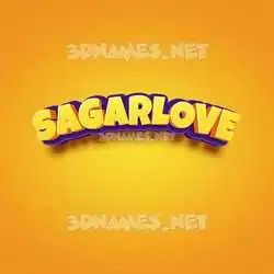 sagarlove in Orange Toon style - 3D name wallpaper