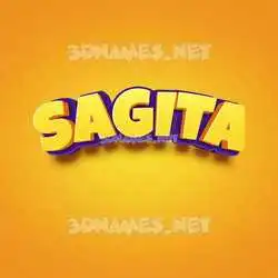 sagita in Orange Toon style - 3D name wallpaper