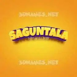 saguntala in Orange Toon style - 3D name wallpaper