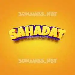 sahadat in Orange Toon style - 3D name wallpaper