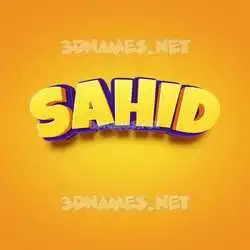 sahid in Orange Toon style - 3D name wallpaper