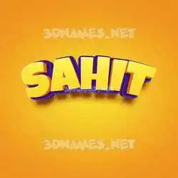 sahit in Orange Toon style - 3D name wallpaper