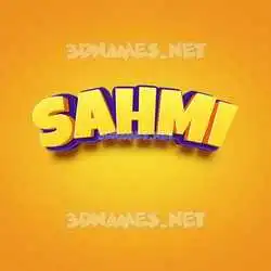 sahmi in Orange Toon style - 3D name wallpaper