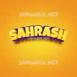 sahrash in Orange Toon style - 3D name wallpaper