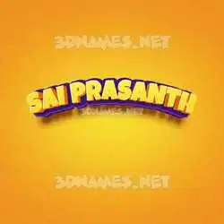 sai prasanth in Orange Toon style - 3D name wallpaper