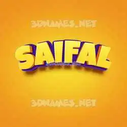 saifal in Orange Toon style - 3D name wallpaper