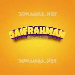 saifrahman in Orange Toon style - 3D name wallpaper