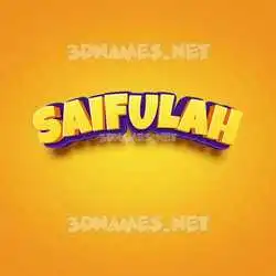 saifulah in Orange Toon style - 3D name wallpaper