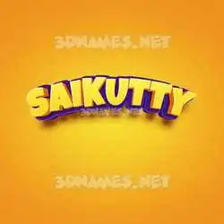 saikutty in Orange Toon style - 3D name wallpaper