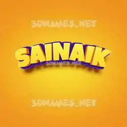 sainaik in Orange Toon style - 3D name wallpaper