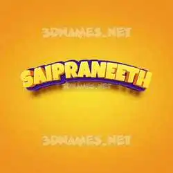 saipraneeth in Orange Toon style - 3D name wallpaper