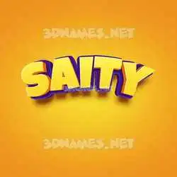 saity in Orange Toon style - 3D name wallpaper