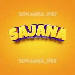 sajana in Orange Toon style - 3D name wallpaper