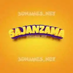 sajanzama in Orange Toon style - 3D name wallpaper