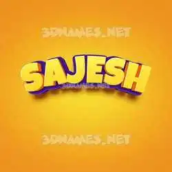 sajesh in Orange Toon style - 3D name wallpaper