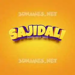 sajidali in Orange Toon style - 3D name wallpaper