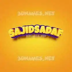sajidsadaf in Orange Toon style - 3D name wallpaper