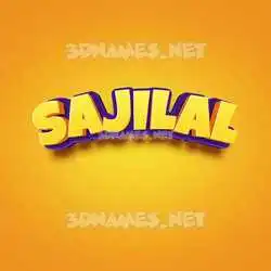 sajilal in Orange Toon style - 3D name wallpaper
