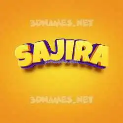 sajira in Orange Toon style - 3D name wallpaper