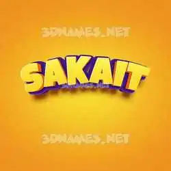 sakait in Orange Toon style - 3D name wallpaper