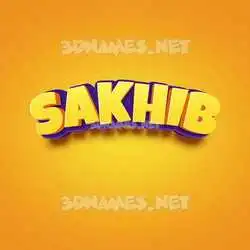 sakhib in Orange Toon style - 3D name wallpaper
