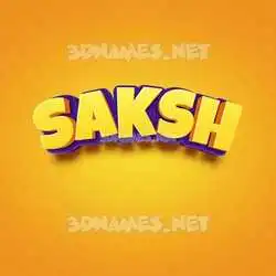 saksh in Orange Toon style - 3D name wallpaper