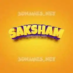 saksham in Orange Toon style - 3D name wallpaper
