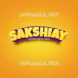 sakshiay in Orange Toon style - 3D name wallpaper
