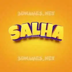 salha in Orange Toon style - 3D name wallpaper